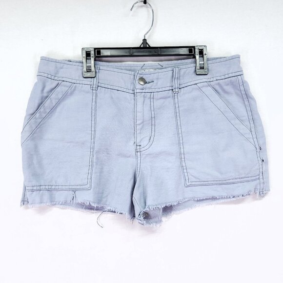 Free People Chino Shorts Womens Size 8 Cotton Gray Raw Fray Hem - Picture 1 of 12
